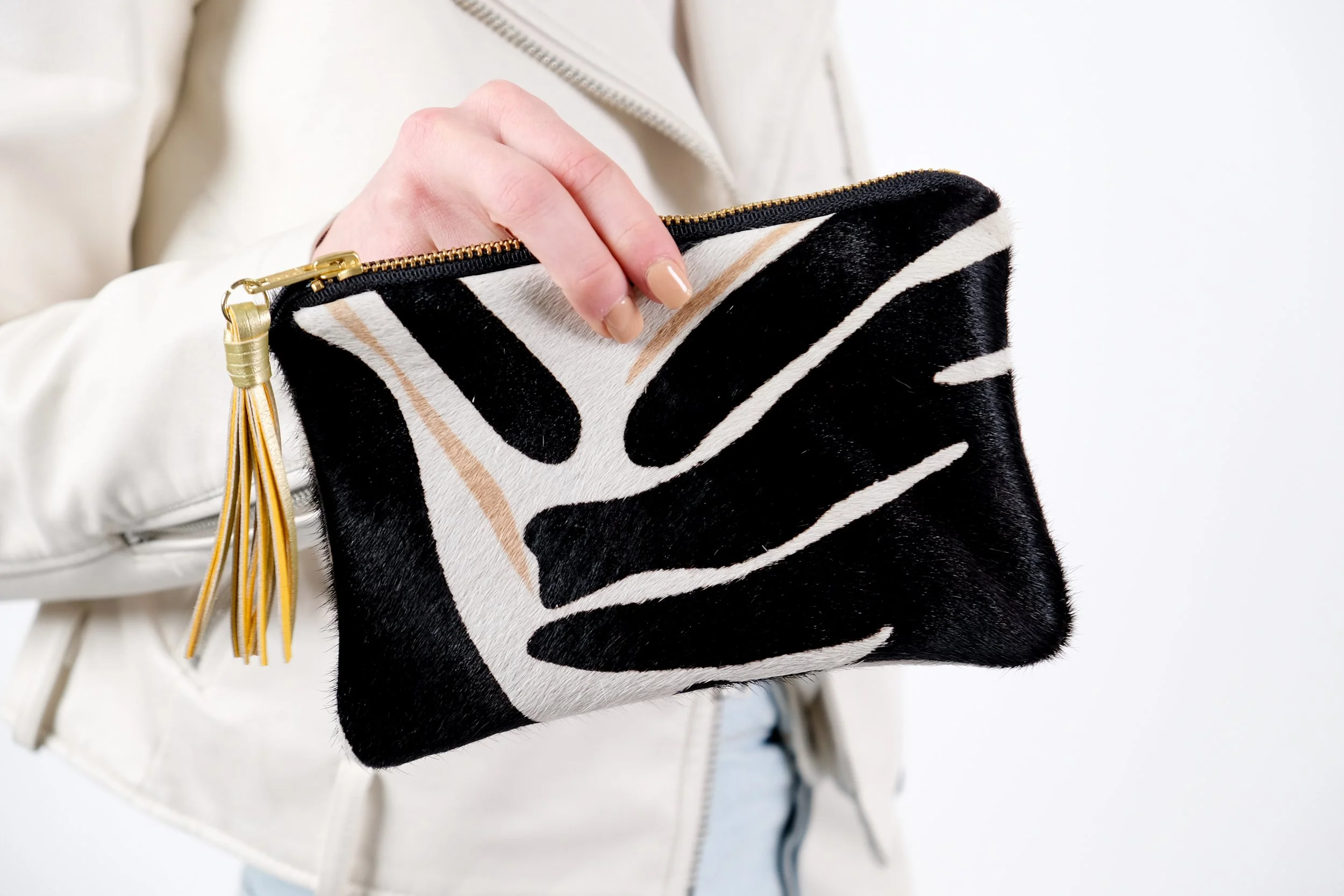 Tan Zebra Mini Clutch Parker Hyde